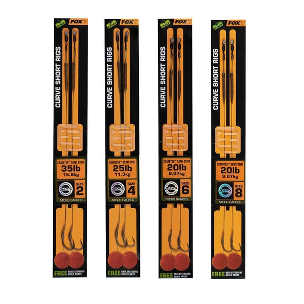 FOX ANZUELO MONTADO CURVE SHORT RIGS N*8