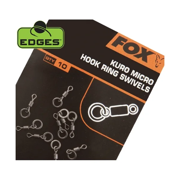 FOX EDGES KURO MICRO HOOK RING SWIVELS X10