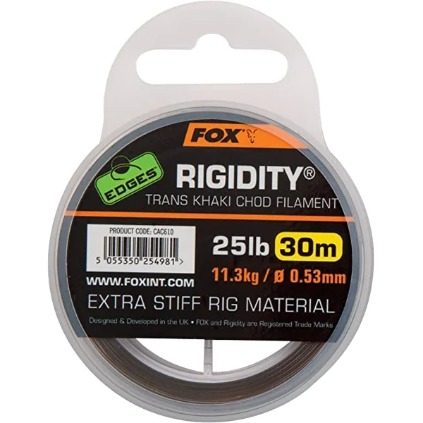 FOX RIGIDITY TRANS KHAKI CHOD FILAMENT 25LB 30M