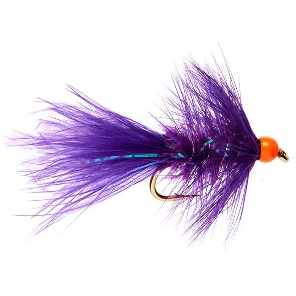 Fulling Mill Streamer - Shimmer Bugger Púrpura y Naranja Bead