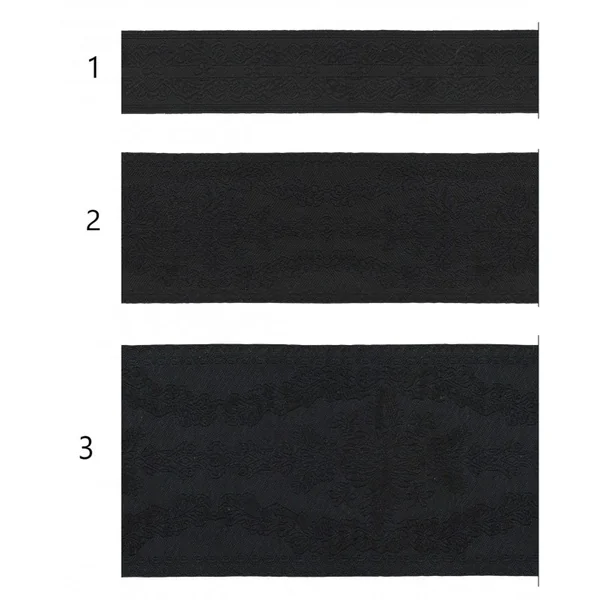 Galón Jacquard greca negra Gallipoli