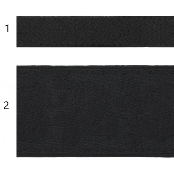 Galón Jacquard greca negra Taranto