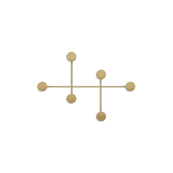 Gancio da parete in metallo "Dama" - 82 x 10 x 60 cm - Oro