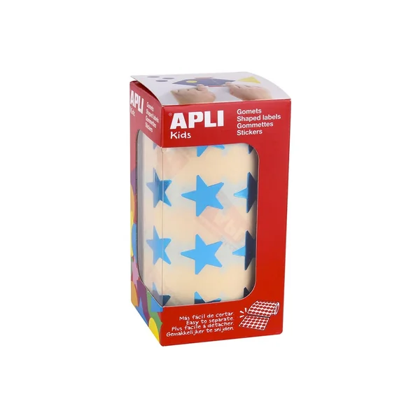 Gomets Autoadesivos APLI en Rollo - Estrela - Ø20Mm - Azul