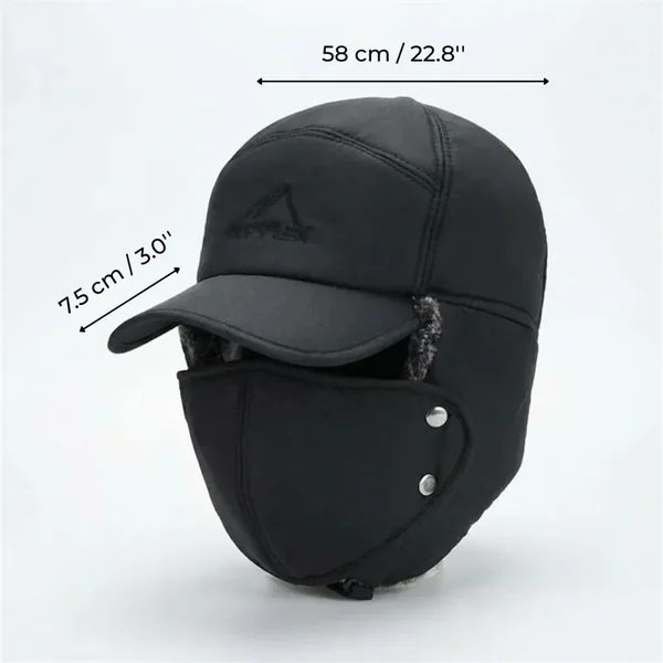 Gorra de béisbol de invierno con cubre rostro - Imagen 2