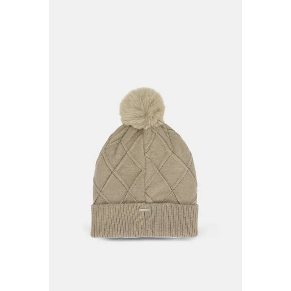 Gorro de punto beige con detalles - Imagen 4