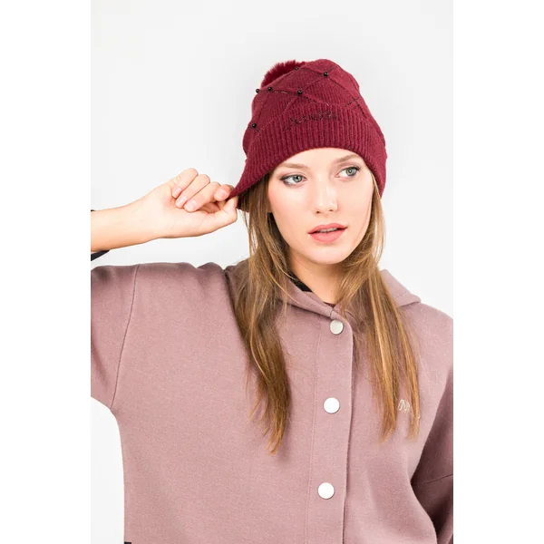 Gorro de punto burdeos