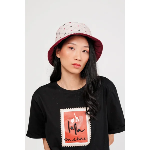 Gorro pescador reversible burdeos