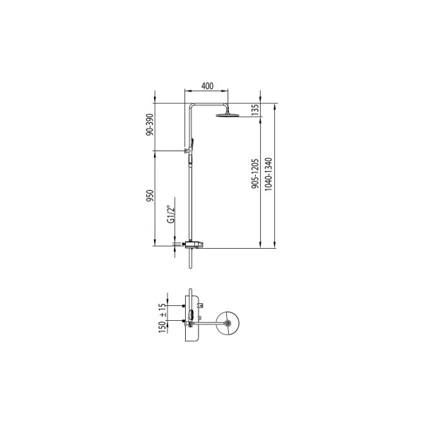 Grifo conjunto ducha extensible monomando nine elegance