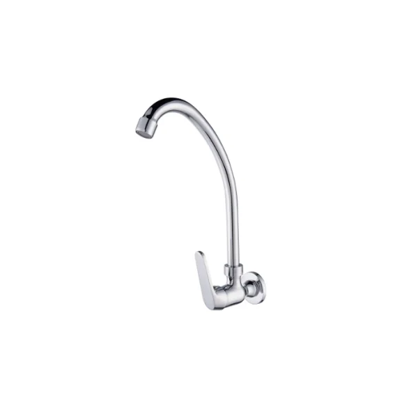 Grifo de fregadero monomando solo agua fría pared caño alto one