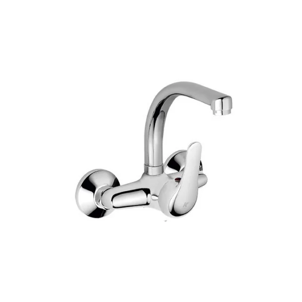 Grifo de fregadero pared caño alto excentricas pared 110mm Enkel