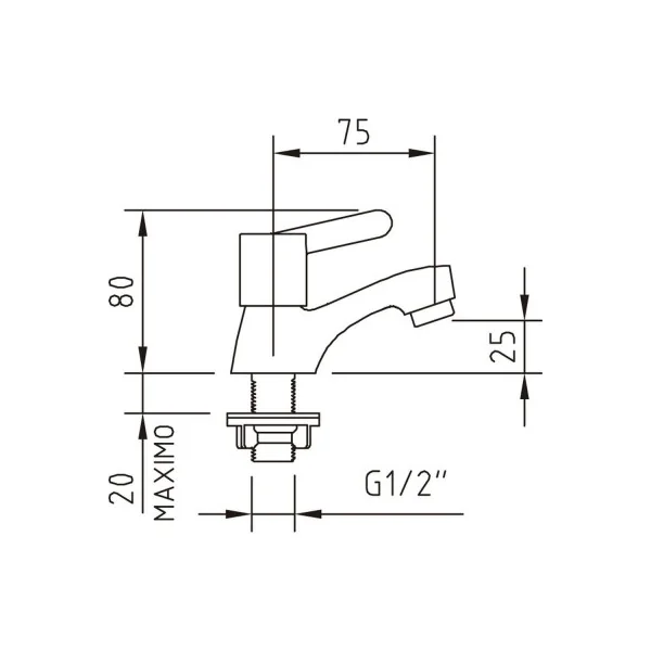 Grifo lavabo simple repisa s12 urban - Imagen 2