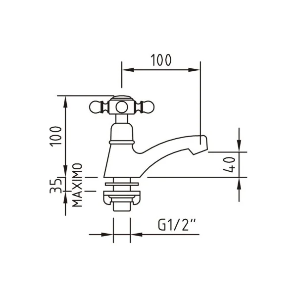 Grifo simple repisa 40 with2 antigona - Imagen 2