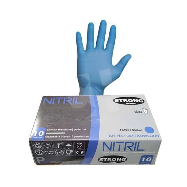 GUANTE NITRILO DESECHABLE AZUL T-10