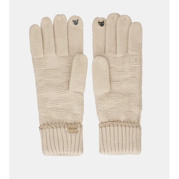 Guantes de punto beige - Imagen 2