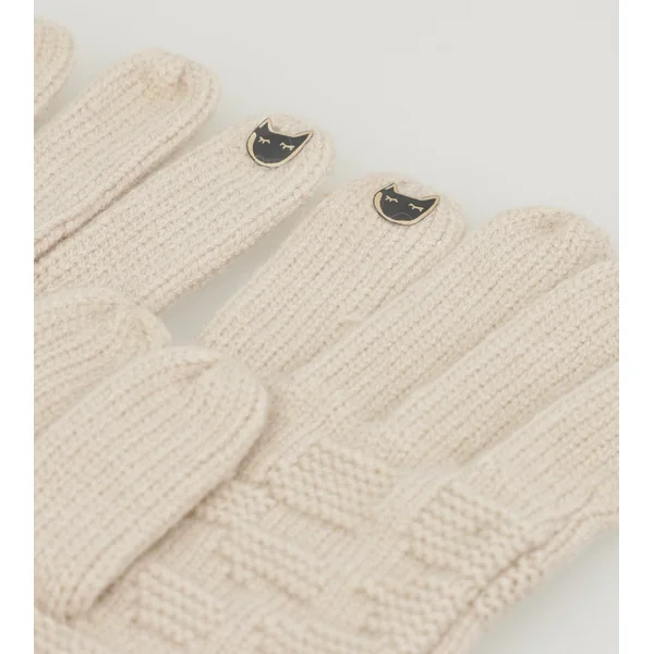 Guantes de punto beige - Imagen 5