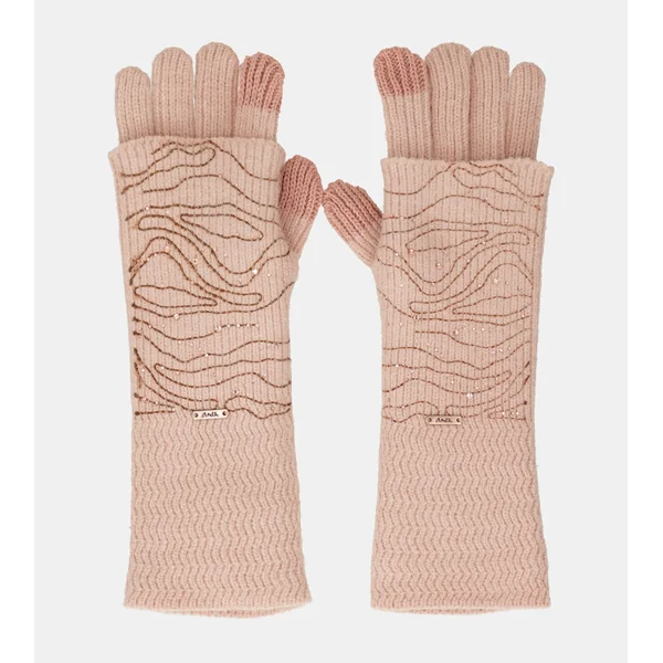 Guantes de punto beige - Imagen 3