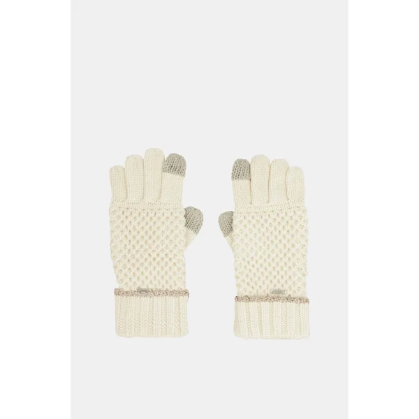 Guantes de punto beige