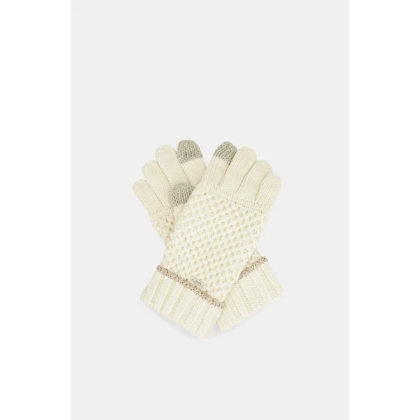 Guantes de punto beige - Imagen 3