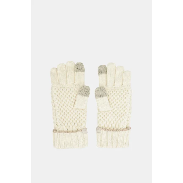Guantes de punto beige - Imagen 4