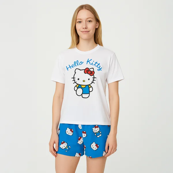 Hello Kitty Tee & Short Pijama Set Ivory