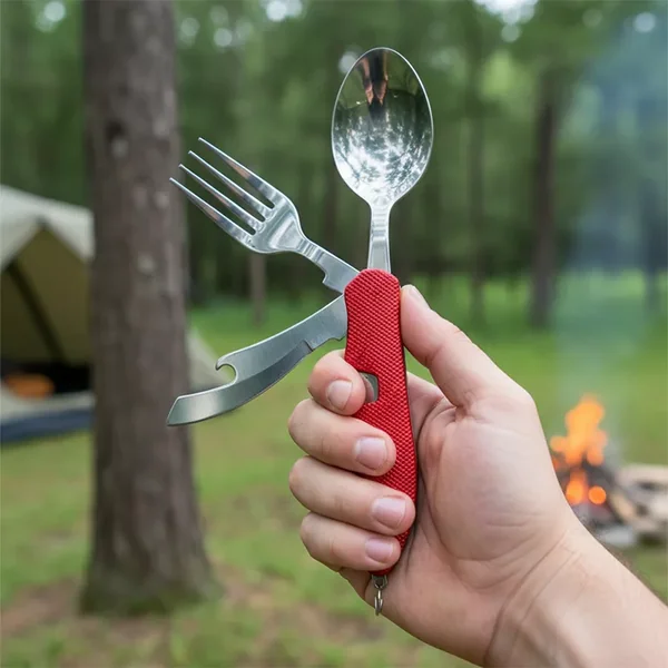 Herramienta de Utensilios para Camping 4 en 1 Multifuncional