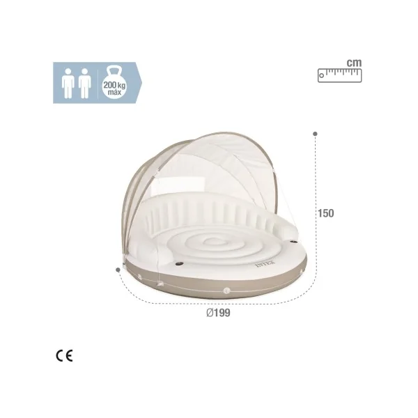 ILHA INSUFLÁVEL INTEX CANOPY CREME - 199X150 CM - Imagen 4