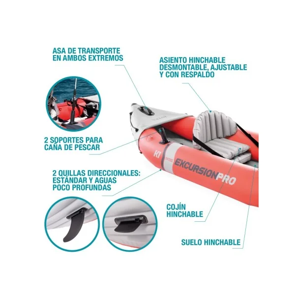 Kayak hinchable individual INTEX Excursion Pro - Imagen 4
