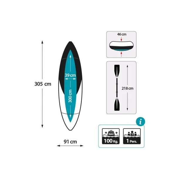 Kayak hinchable individual INTEX Excursion Pro - Imagen 8