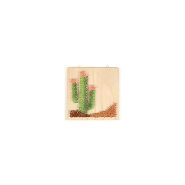 Kit cuadro de madera String Art 22 x 22 cm - Cactus - Imagen 2
