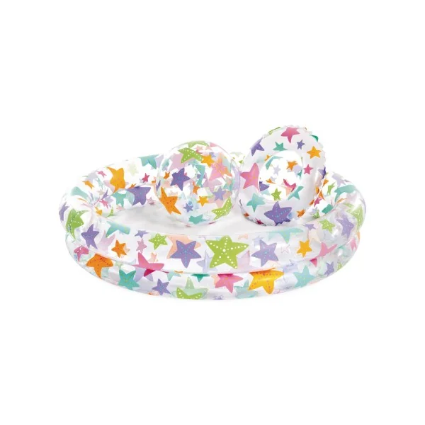 Kit piscina infantil, boia e bola inflável