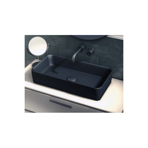 Lavabo de cerámica extrafina Fogo negro mate