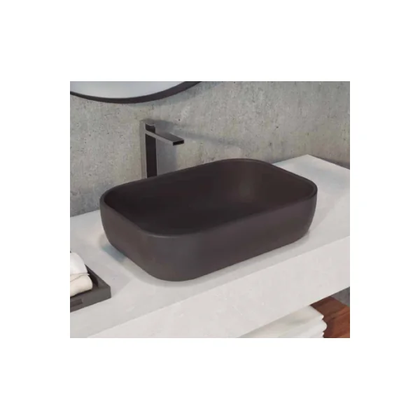 Lavabo de cerámica extrafina modelo Horus negro mate