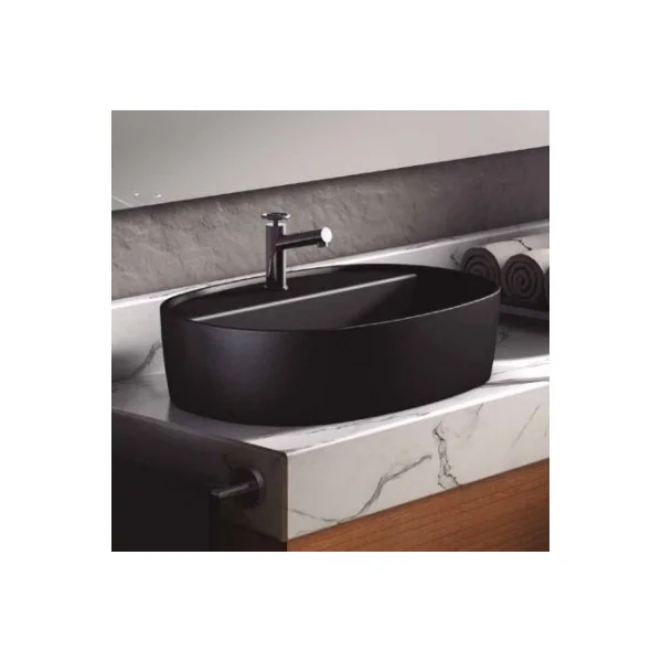 Lavabo de cerámica modelo Furnas Negro mate