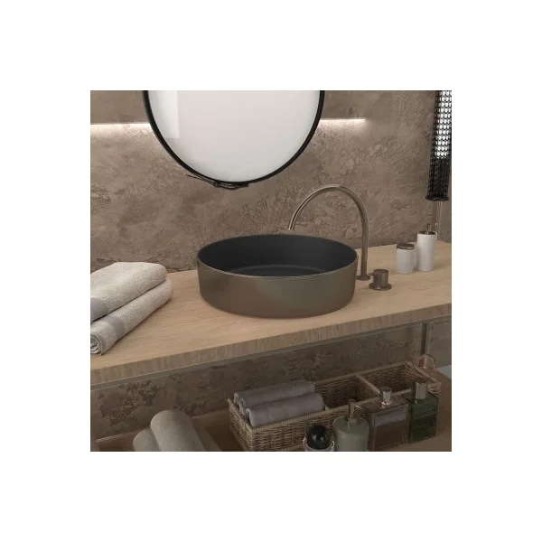 Lavabo modelo Osiris cerámico Negro Bronce Mate