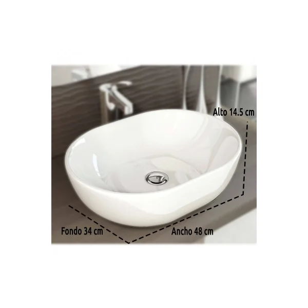 Lavabo Monaco 48 cerámico - Imagen 2