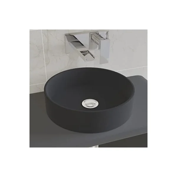 Lavabo Osiris cerámico Negro mate - Imagen 2