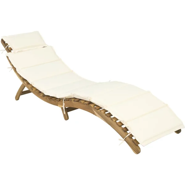 Lettino in legno "Jakarta" con cuscini - Beige