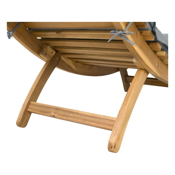 Lettino in legno "Jakarta" con cuscini - Grigio - Imagen 8