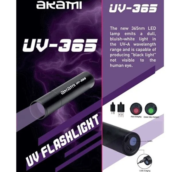 Linterna Akami UV-365 - Monty pesca