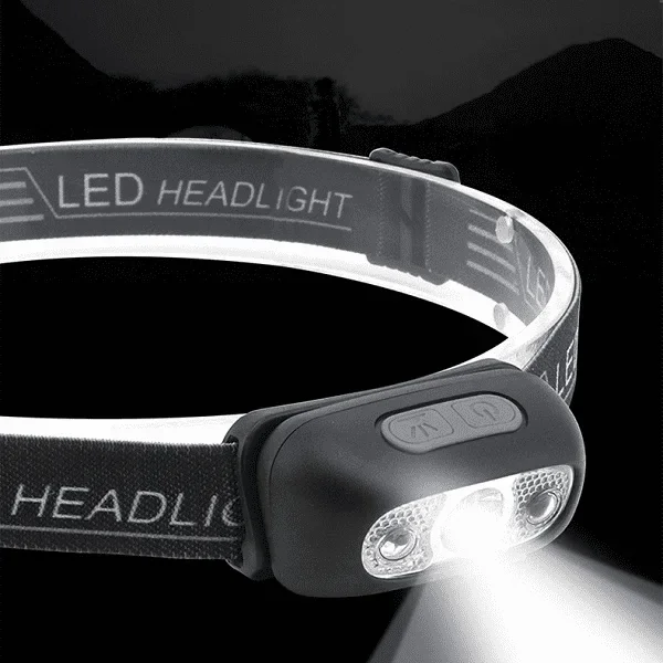 Linterna Frontal Recargable Impermeable LED para Senderismo