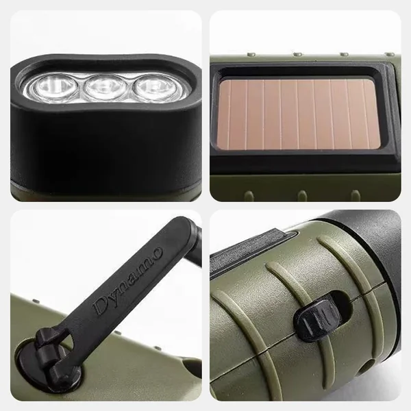 Linterna LED solar con dinamo de mano - Imagen 4