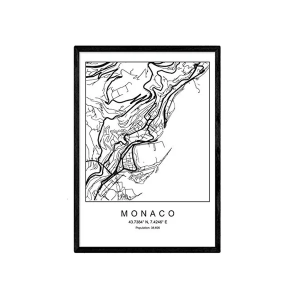 Lámina NACNIC Mapa Monaco (A4)