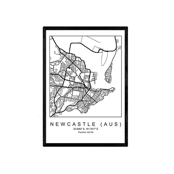 Lámina NACNIC Mapa Newcastle (aus) (A4)