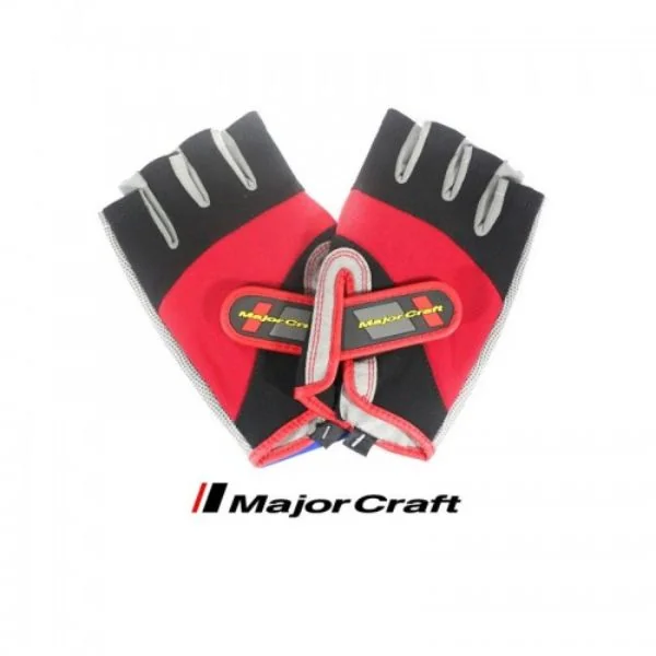 Major Craft Fishing Gloves Open Red/Black - Monty pesca