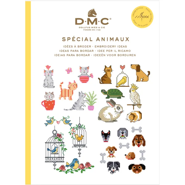 Mini libro punto de cruz especial animales DMC