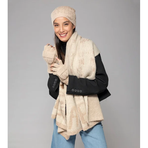 Mitones logo beige
