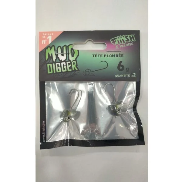 Mud Digger 65 2 jig heads 6g Khaki