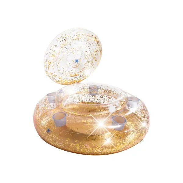 Nevera Hinchable Glitter INTEX con 5 posavasos