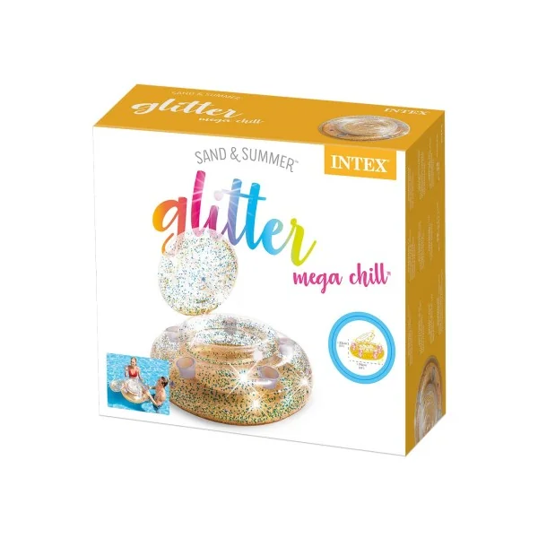 Nevera Hinchable Glitter INTEX con 5 posavasos - Imagen 5
